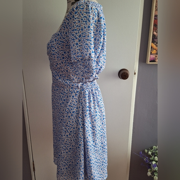 Altar'd State Blue and White Flutter Sleeve Sundress - Picture 3 of 4
